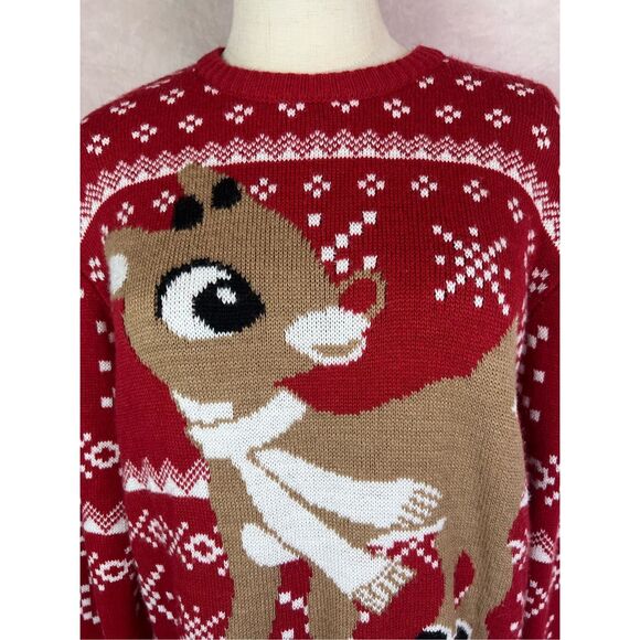 Vintage Style Rudolph Christmas Sweater - Picture 2 of 6